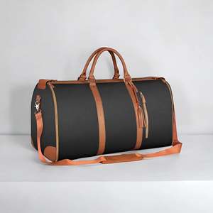 Bolsa de Viaje Grande Plegable de Nailon y Cuero, Bolsa de Deporte y Moda con Cierre de Cremallera, Duradera y Plegable - Product Image 3