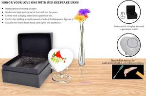 Cardinal Keepsake Urn - Mini Heart Cremation Urn with Stand & Premium <b>Box</b> - Small Cardinal Keepsake Urn <b>for</b> <b>Ashes</b> - Honor Your - Product Image 3