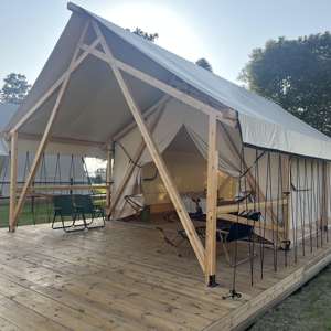 Carpa de Hotel Glamping de 5m ecológica de lujo, cubierta Oxford doble resistente al fuego, PVC, Color madera elástica, aluminio para exteriores - Product Image 4