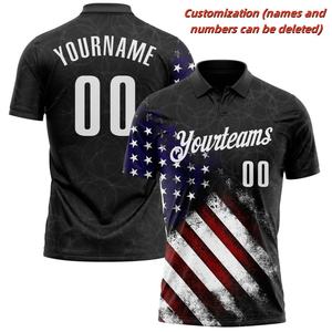 Botón de calle de verano de manga corta con estampado 3D de nombre personalizado para hombres para Polos, Camisetas de solapa con patrón geométrico colorido - Product Image 4