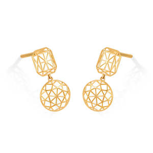 Fashion Jewelry Sets-<b>Circle</b> of <b>Light</b> Gold Pendant Set - Product Image 5