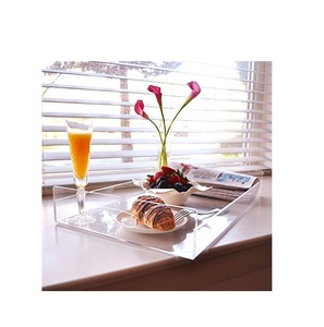 Bandeja de Servicio Acrílica Moderna, Bandeja Acrílica con Asa, Cuadrada, Gran Venta - Product Image 1