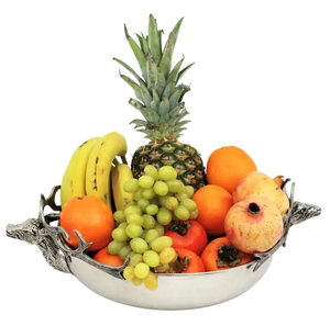 ชามสลัดหัวกวางสีเงินทุบสำหรับตกแต่งโต๊ะงานแต่งงานผลไม้ของหวานผลไม้แห้งเสิร์ฟบนโต๊ะรับประทานอาหารในบ้านห้องครัว - Product Image 4