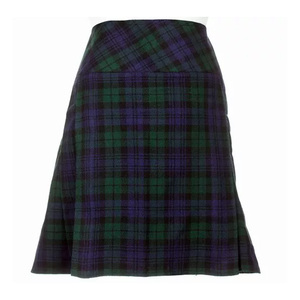 New Design Ladies Knee Length <b>Black</b> Watch Modern Kilt <b>Skirt</b> 20 inch Length Tartan <b>Pleated</b> - Product Image 2