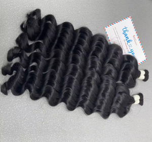 Cabello Virgen Vietnamita 100% a Granel, Súper Doble Trama, Textura Ondulada Profunda al Vapor, Cutícula Completa, Sin Caída, Sin Enredos - Product Image 4