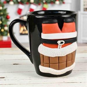 Handmade <span class=keywords><strong>Polymer</strong></span> đất sét Santa Mug độc đáo Lễ Hội Gốm cốc cà phê cho Giáng sinh Quà Tặng - Product Image 1