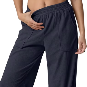 BOHO WIDE LEG HAREM <b>PANTS</b> WOMEN CASUAL LOOSE <b>PALAZZO</b> <b>ELASTIC</b> <b>WAIST</b> POCKETS BANGLADESH NEW ARRIVAL DIRECT FACTORY WEAR - Product Image 1