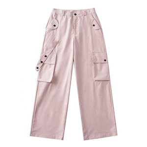 Pantalon cargo baggy 100% coton Streetwear couleur unie à 6 poches pour femmes - Product Image 4