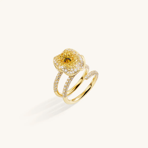 Fashion Floral <b>Open</b> <b>Ring</b> Women Adjustable 18K Gold Plated Cubic Zirconia Flower <b>Ring</b> Luxury Wedding Engagement Party Jewelry - Product Image 2