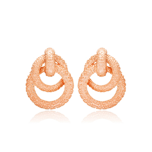 Boucles d'oreilles à breloques rondes entrelacées, boucles d'oreilles texturées, bijoux turcs en argent Sterling 925 - Product Image 5