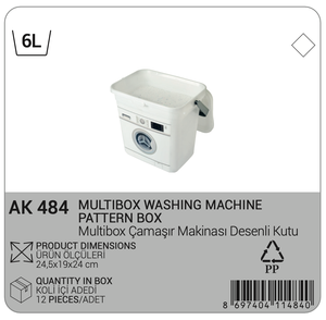 Contenedor de Almacenamiento de Detergente Multicompartimento Rectangular de 6L, Plástico PP Ecológico, Organizador de Artículos de Limpieza para el Hogar con Asa - Product Image 2