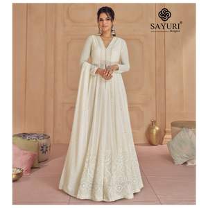 El último vestido de trabajo de hilo bordado de Georgette de imitación de diseñador por Fab Zone - Product Image 5