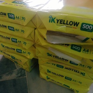 ถ่ายภาพกรอบทุกครั้งด้วยกระดาษถ่ายเอกสาร80GSM สีเหลือง IK A4ขอบตัดเรียบ A4สีเหลืองสดใสมาก - Product Image 3