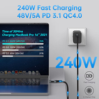 80Gbps Thunderbolt 5 Coude USB C 90 Degrés 16K 60hz 4k 240hz Vidéo Type C 5A 240W Chargeur Rapide pour Smartphone