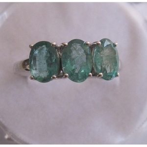 Bague en or véritable 14 carats avec pierre taille émeraude et diamants taille ovale/poire certifiés IGI, pour fiançailles (homme) - Product Image 1