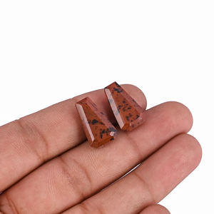 แหวนอัญมณีมะฮอกกานีออบซิเดียนธรรมชาติสำหรับทำเครื่องประดับต่างหูหินรูปไข่หลวม - Product Image 5