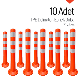 Delinator Grid 70x8 cm TPE 10'lu Esnek Duba Produits d'avertissement routier - Product Image 1