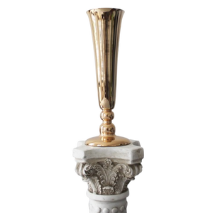 Jarrón de Flores de Aluminio Chapado en Oro de Alta Gama para Bodas y Fiestas, Escultura para Flores Frescas, Centro de Mesa Decorativo para el Hogar - Product Image 1