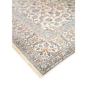 Tapis en laine et soie noué à la main Aalam, motif floral ivoire, pour salon ou chambre à coucher, modèle rectangulaire 9x12 Pae-4986 - Product Image 2