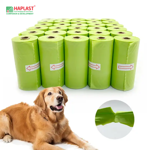 Bolsas para caca de perro compostables certificadas 100% con logotipo personalizado, plástico desechable de alta calidad y nailon a prueba de fugas para gatos - Product Image 3