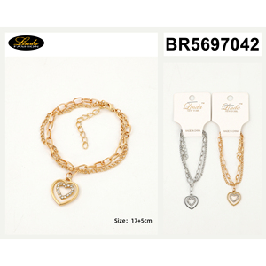 Bracelet manchette Linda Fashion plaqué or, bijou élégant unisexe pour hommes et femmes - Product Image 3