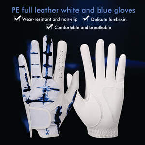 Gants de golf en cuir véritable blancs pour hommes, avec logo personnalisé, poignées respirantes, équipement sportif pakistanais, nouveau design, vente en gros d'usine - Product Image 5