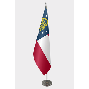 Custom Digital-Printed Georgia Indoor <b>Flag</b> on Polyester or Silk Aluminum or Fiberglass <b>Pole</b> - Product Image 1