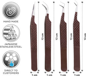 Pinzas Profesionales para Cejas y Pestañas Label Baby, de Acero, Antiestáticas, Duraderas, Multiusos, con Punta de Fibra Cónica de 90 Grados, 10 mm - Product Image 6