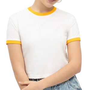 Camisetas Cortas de Verano para Mujer, de Algodón, Tejido Personalizado, al por Mayor, Estilo Urbano Holgado, Color Personalizado, Casual - Product Image 1