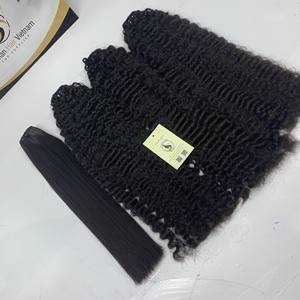 Extensiones de pelo humano de alta calidad de Vietnam Genius Weft Raw Hair con estilos ondulados y rizados disponibles - Product Image 4