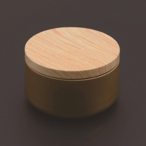 Bocaux à bougies givrés avec couvercles en bois ambre mat PP conteneur de bougie porte-bougie parfumé rechargeable pour cadeau de décoration intérieure - Product Image 5