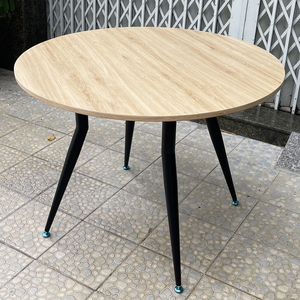 100cm Round Plywood <b>Dining</b> <b>Table</b> Set with Tapered Iron Legs Stable and Assembled for Home <b>Bar</b> Office or Daily Use-BA68089 - Product Image 5