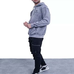 Sweat à capuche en coton mélangé pour hommes avec un design délavé d'inspiration vintage - Product Image 6