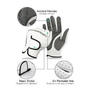 Cuir véritable en peau de mouton respirant avec gants de golf antidérapants hommes main gauche/droite granulés souples hommes gants de golf Logo personnalisé - Product Image 2