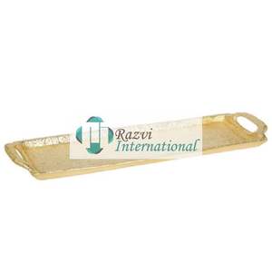 Antique Designer <b>Round</b> <b>Mirror</b> <b>Tray</b> With Gold Linear Design Stylish With Gold Metal Ware Decoration Standard Designer ServingTray - Product Image 6