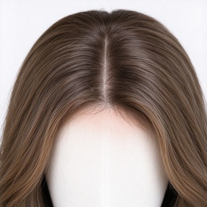 Peluca de Cabello Humano 100%, Color Marrón Lino, Ondas Francesas, Peluca Larga y Ondulada con Frente de Encaje, Aspecto Natural para Mujeres - Product Image 3