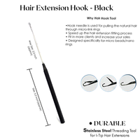 Aiguille à crochet en acier inoxydable de qualité chirurgicale supérieure pour extensions de cheveux, petit outil DIY pour extensions capillaires