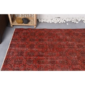 พรมตุรกีโบราณ3.7 x 9.3ft สีแดงขนาดใหญ่ดีไซน์ขนสัตว์เย็บปะติดปะต่อกันด้านหลังเป็นยางสำหรับห้องโถงหรือห้องนอนรุ่นใหม่ - Product Image 5