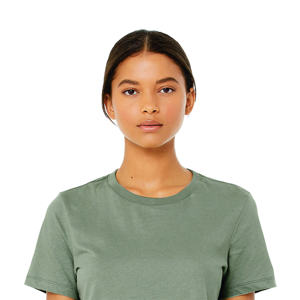 Camiseta ajustada para primavera y verano para mujer, tela viscosa satinada transpirable, Color sólido, ropa de calle teñida lisa, estilo de punto - Product Image 6