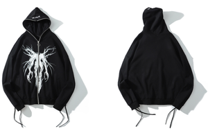 Sweat à capuche unisexe OEM en polyester 100 % pour l'hiver, noir, entièrement zippé, broderie frontale, manches longues, séchage rapide, respirant - Product Image 4