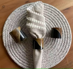 Ronds de serviette en corne de vache faits à la main de luxe prix de gros de corne de vache naturelle de haute qualité - Product Image 2
