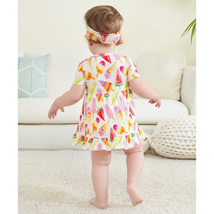 Conjunto de Bodysuits de Bambú para Bebé con Silueta en A y Cintura Natural, Incluye Diadema - Product Image 1