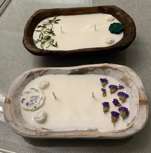 Tazón de masa de madera Soporte de vela Portavelas de masa Fragancia Paulownia Usado y hogar Sala de estar Decorar - Product Image 2