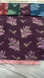 ผ้าซิ่นผ้าพันคอที่สวยงามสำหรับใส่ทำงานผ้าส่าหรีใส่ประจำวันลายพิมพ์ดีไซน์ล่าสุดสำหรับใส่ทำงานลำลอง - Product Image 5