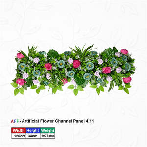 Panel de Flores Artificiales Verdant Vista con Peonías en Tonos Joya y Helechos Tropicales, Color Verde Azulado y Magenta, 120 cm - Product Image 1