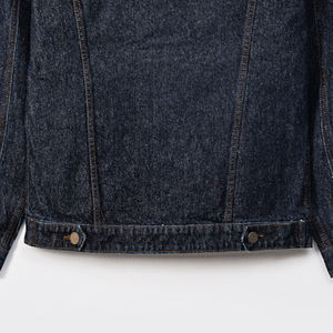 Veste en jean personnalisable pour homme, bleu vintage, coton, hiver, enduite, taille XS disponible, vente en gros, vêtements d'extérieur - Product Image 5