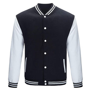 Veste de style de rue avec logo personnalisé pour hommes avec col montant et décoration à motifs Vestes pour hommes Letterman - Product Image 1