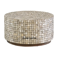 Table basse en nacre de forme ronde de style Dubaï de qualité supérieure pour la décoration de villa de café à la maison à un prix abordable