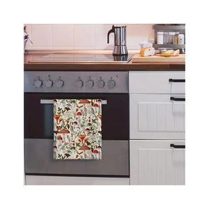 Couleur rouge sur mesure Cuisine brodée élégante Motif imprimé super absorbant Utilisation sèche humide Tissu non tissé Serviettes durables - Product Image 6