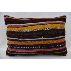 Multicolor Wool Kilim <b>18x18</b> Inch Decorative Accent Pillow Woven with Vintage Fluffy Leaves Pattern Fluffy Accent Cushion - Product Image 1